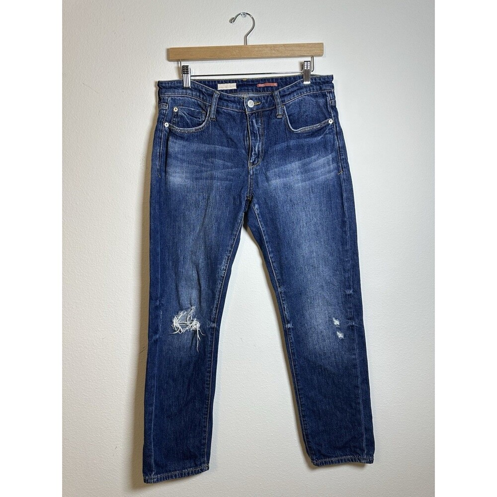 Anthropologie Pilcro Slim Boyfriend Blue Jeans Size 28 Mid rise Denim Boho